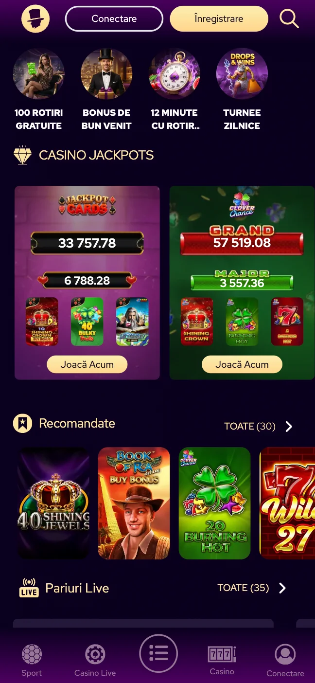 Aplicația Gentlemens Casino